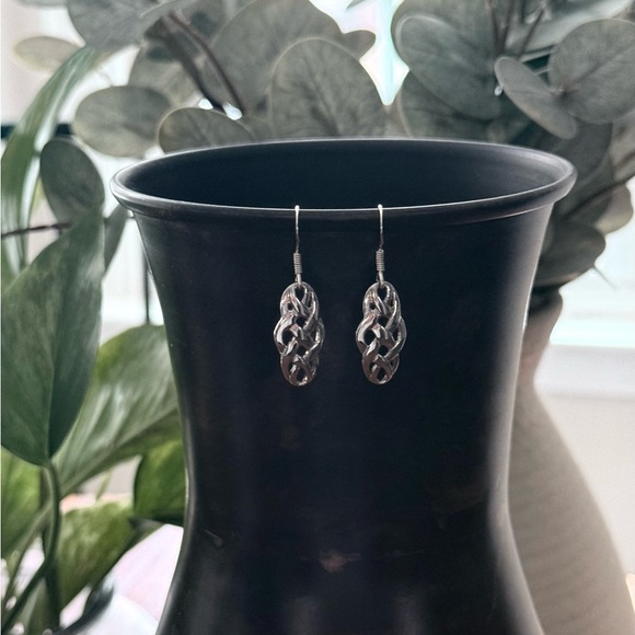NWT 925 Sterling Silver Celtic Dangle Drop Earrings! Hypoallergenic! NEW! - Picture 5 of 7
